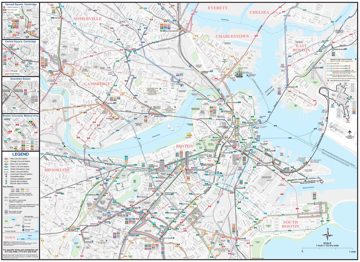 MBTA ಬಸ್ ನಕ್ಷೆ